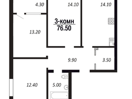 Продается 3-комнатная квартира ЖК ПАРК-квартал «Королёв», дом 4, 76.5  м², 11092500 рублей