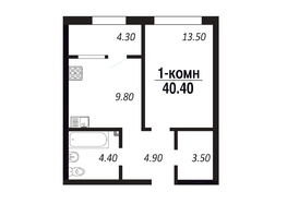 Продается 1-комнатная квартира ЖК ПАРК-квартал «Королёв», дом 4, 40.4  м², 6666000 рублей