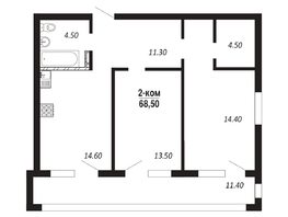 Продается 2-комнатная квартира ЖК ПАРК-квартал «Королёв», дом 2, 68.5  м², 9932500 рублей