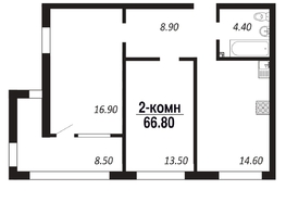 Продается 2-комнатная квартира ЖК ПАРК-квартал «Королёв», дом 4, 66.8  м², 10688000 рублей