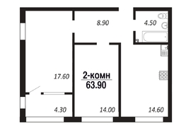 Продается 2-комнатная квартира ЖК ПАРК-квартал «Королёв», дом 4, 63.9  м², 10224000 рублей