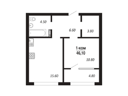 Продается 1-комнатная квартира ЖК ПАРК-квартал «Королёв», дом 2, 46.1  м², 7606500 рублей