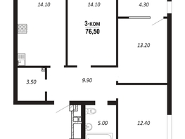 Продается 1-комнатная квартира ЖК ПАРК-квартал «Королёв», дом 3, 76.5  м², 10557000 рублей