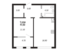 Продается 1-комнатная квартира ЖК ПАРК-квартал «Королёв», дом 3, 47.6  м², 7854000 рублей