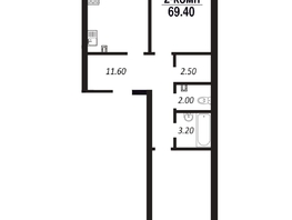 Продается 2-комнатная квартира ЖК ПАРК-квартал «Королёв», дом 4, 69.4  м², 10757000 рублей