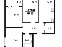 Продается 3-комнатная квартира ЖК ПАРК-квартал «Королёв», дом 4, 76.5  м², 11781000 рублей