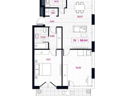 Продается 2-комнатная квартира ЖК Пушкина 77 (Pushkina 77), 98.64 м², 19120000 рублей