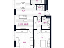 Продается 2-комнатная квартира ЖК Пушкина 77 (Pushkina 77), 83.41 м², 18100000 рублей