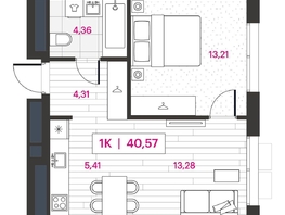 Продается 1-комнатная квартира ЖК Пушкина 77 (Pushkina 77), 40.57 м², 10450000 рублей