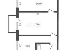 Продается 2-комнатная квартира 43.1 м², 3000000 рублей