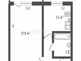 Продается 1-комнатная квартира Кировская 8-я ул, 34  м², 2799000 рублей