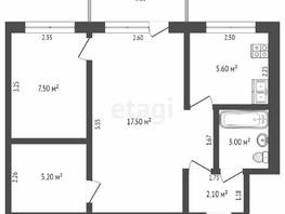 Продается 2-комнатная квартира Космический пр-кт, 41.1 м², 3650000 рублей