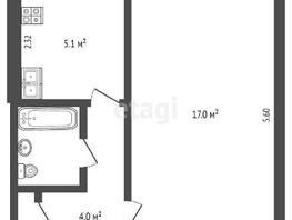 Продается 1-комнатная квартира Космический пр-кт, 30  м², 2970000 рублей