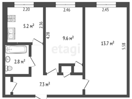 Продается 2-комнатная квартира Чередовая 6-я ул, 40.2  м², 3700000 рублей