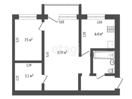 Продается 2-комнатная квартира Петухова б-р, 43 м², 3900000 рублей