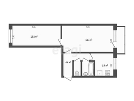 Продается 2-комнатная квартира Петра Осминина ул, 45  м², 3700000 рублей