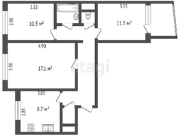 Продается 3-комнатная квартира Заозерная ул, 64 м², 5700000 рублей