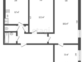Продается 3-комнатная квартира Менделеева пр-кт, 56  м², 5000000 рублей