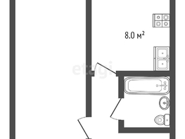 Продается 1-комнатная квартира Железнодорожная 1-я ул, 29.6  м², 2880000 рублей