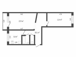 Продается 2-комнатная квартира Бетховена ул, 44.2 м², 4400000 рублей