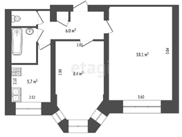 Продается 2-комнатная квартира 19-го партсъезда, 42.9 м², 3060000 рублей