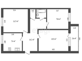 Продается 3-комнатная квартира Менделеева пр-кт, 58.4 м², 6440000 рублей