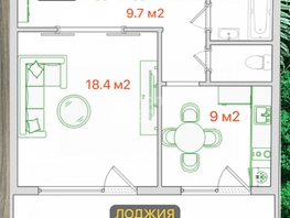 Продается 1-комнатная квартира Богдана Хмельницкого ул, 40.6 м², 6100000 рублей