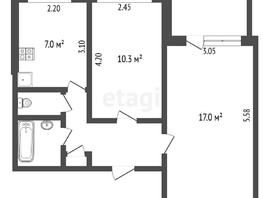 Продается 2-комнатная квартира Заозерная ул, 45  м², 4100000 рублей