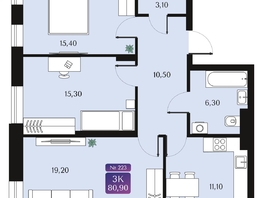 Продается 3-комнатная квартира ЖК Северное Сияние Премиум, 80.9  м², 11410000 рублей