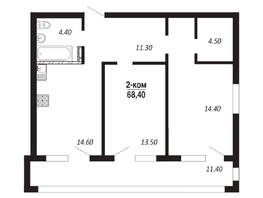 Продается 2-комнатная квартира ЖК ПАРК-квартал «Королёв», дом 2, 68.4 м², 10512000 рублей