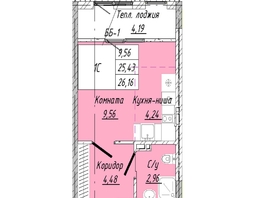 Продается 1-комнатная квартира ЖК На 2-й Дачной, 26.16 м², 5833680 рублей