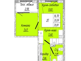 Продается 1-комнатная квартира ЖК На 2-й Дачной, 31.81 м², 6743720 рублей