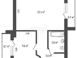 Продается 1-комнатная квартира 10 лет Октября ул, 40.5  м², 4200000 рублей