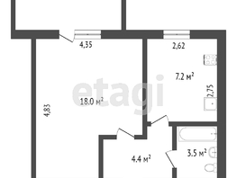 Продается 1-комнатная квартира 22-го партсъезда, 35.4  м², 3100000 рублей