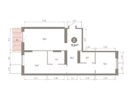 Продается 2-комнатная квартира ЖК Кварталы Драверта, дом 3, 71.78 м², 12110000 рублей
