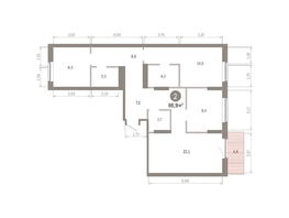 Продается 3-комнатная квартира ЖК Кварталы Драверта, дом 3, 86.89  м², 12890000 рублей
