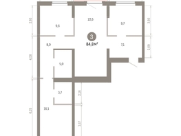 Продается 3-комнатная квартира ЖК Кварталы Драверта, дом 3, 84.79  м², 14420000 рублей