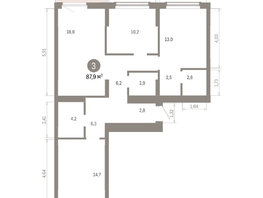 Продается 3-комнатная квартира ЖК Кварталы Драверта, дом 6, 87.86 м², 13710000 рублей
