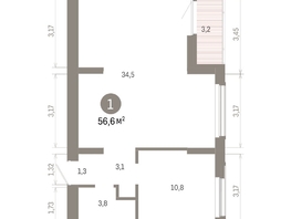Продается 1-комнатная квартира ЖК Кварталы Драверта, дом 6, 56.66  м², 9510000 рублей