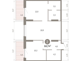 Продается 2-комнатная квартира ЖК Кварталы Драверта, дом 3, 64.69  м², 10510000 рублей