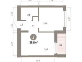 Продается 1-комнатная квартира ЖК Кварталы Драверта, дом 6, 36.77  м², 6860000 рублей
