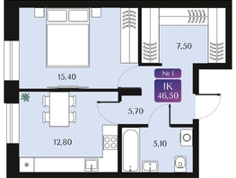Продается 1-комнатная квартира ЖК Северное Сияние Премиум, 46.5  м², 8370000 рублей