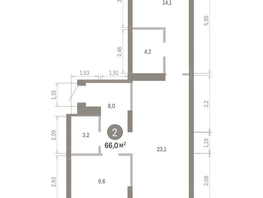 Продается 2-комнатная квартира ЖК Кварталы Драверта, дом 3, 66.03  м², 11060000 рублей