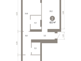 Продается 2-комнатная квартира ЖК Кварталы Драверта, дом 3, 67.69  м², 11340000 рублей
