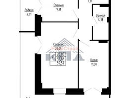 Продается 2-комнатная квартира ЖК Набережная Тухачевского-ул. Фрунзе, 60  м², 11705000 рублей