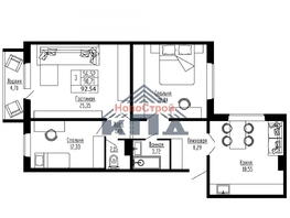 Продается 3-комнатная квартира ЖК Регата, дом 10, 93  м&sup2;, 10695000 рублей