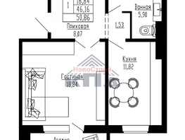 Продается 1-комнатная квартира ЖК Регата, дом 10, 49  м&sup2;, 6470000 рублей
