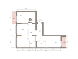 Продается 3-комнатная квартира ЖК Кварталы Драверта, дом 6, 83  м&sup2;, 13250000 рублей