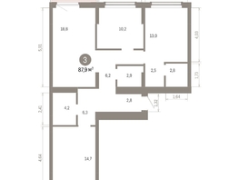Продается 3-комнатная квартира ЖК Кварталы Драверта, дом 6, 87.86  м&sup2;, 13850000 рублей