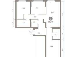 Продается 3-комнатная квартира ЖК Кварталы Драверта, дом 6, 86.67  м&sup2;, 13850000 рублей
